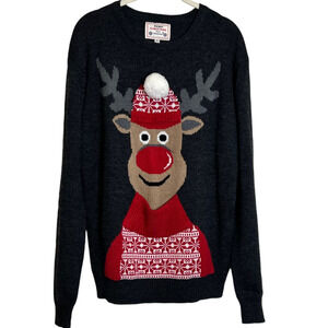 Daisy Boutique Mens Ugly Christmas Sweater Size Small Rudolph Unisex